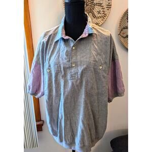 Vintage Men's II Sport Cuffed SS Pullover Shirt Collared Size XL Muted Colors